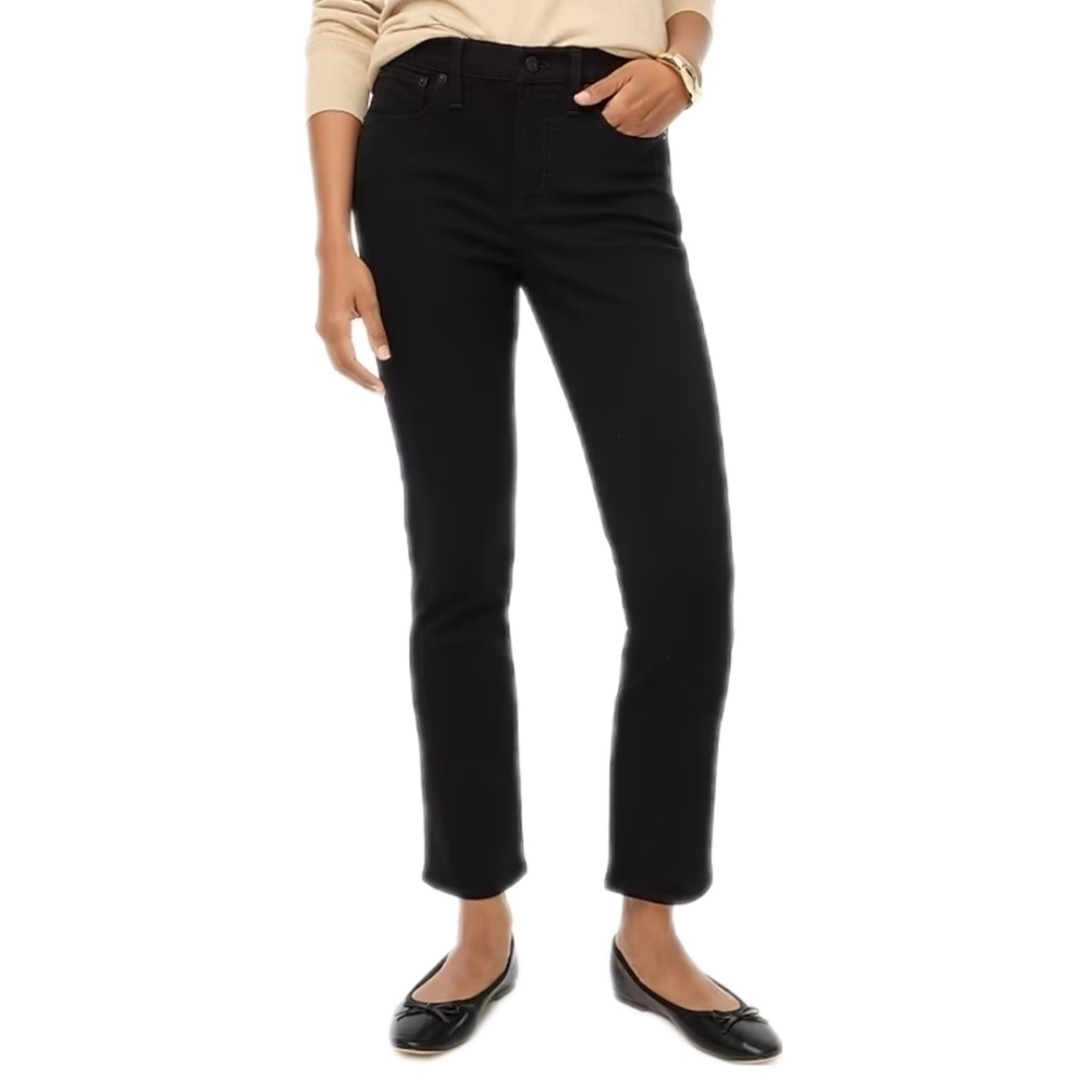 J Crew Factory Essential straight jean in all-day stretch in Black 28P NWT BT024